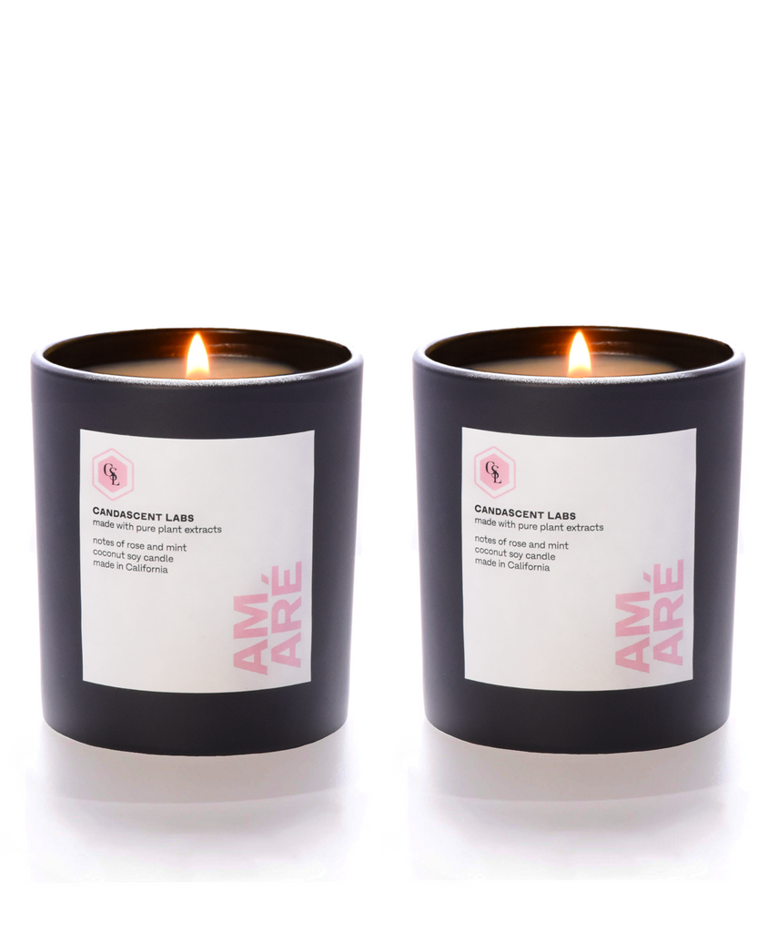 LOVERS' BUNDLE - Rose and Mint Candle Pair