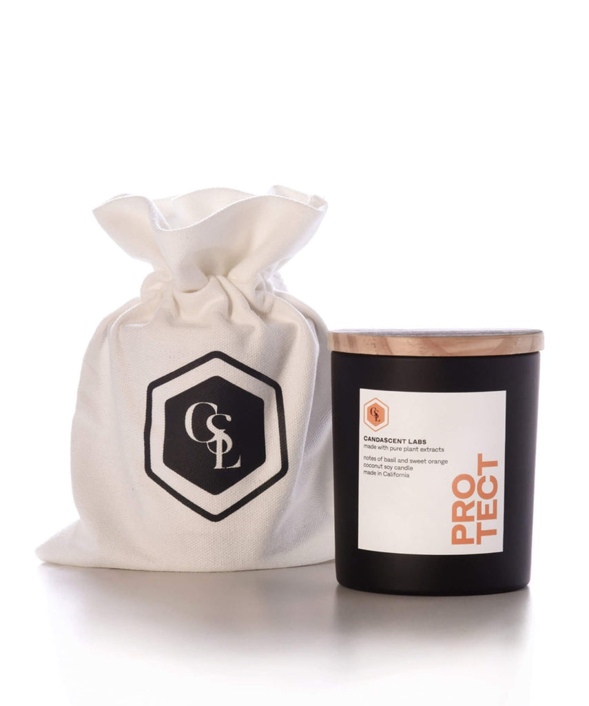 Protect CandaScent Orange Basil Candle With Bag