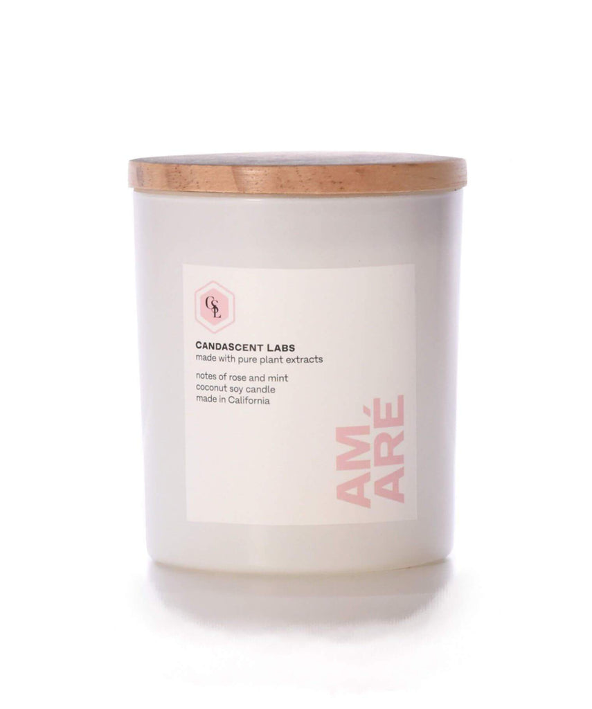 AMARÉ - Rose and Mint Candle - White Jar